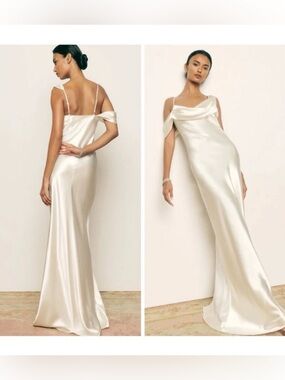 Reformation Ronda Silk Dress | Ivory | 4